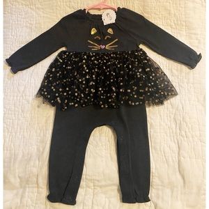 Dark blue and gold kitty cat outfit